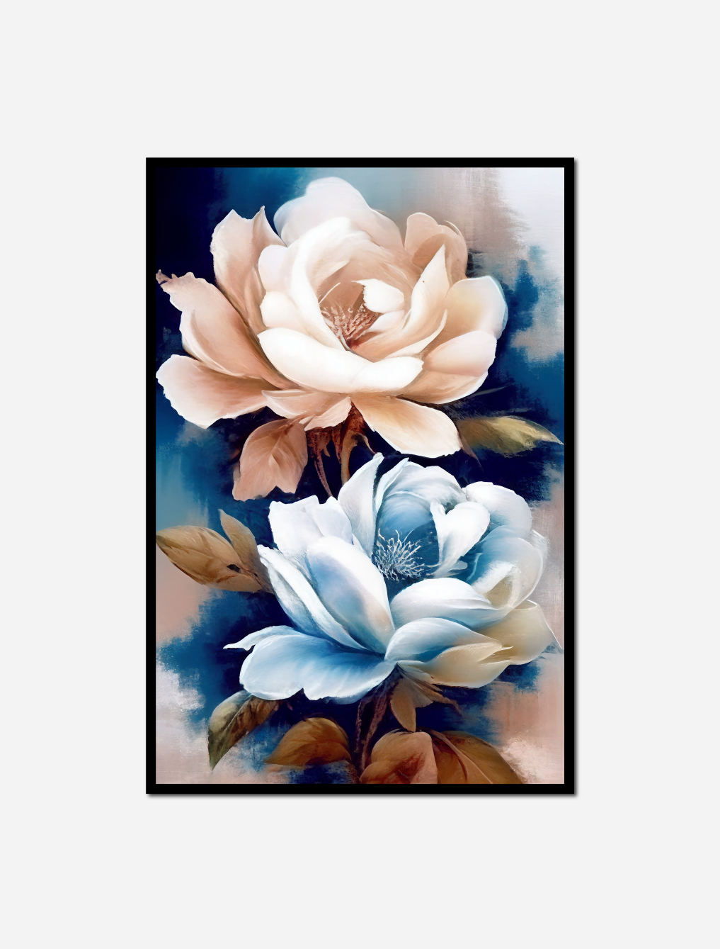 painting two roses blue black