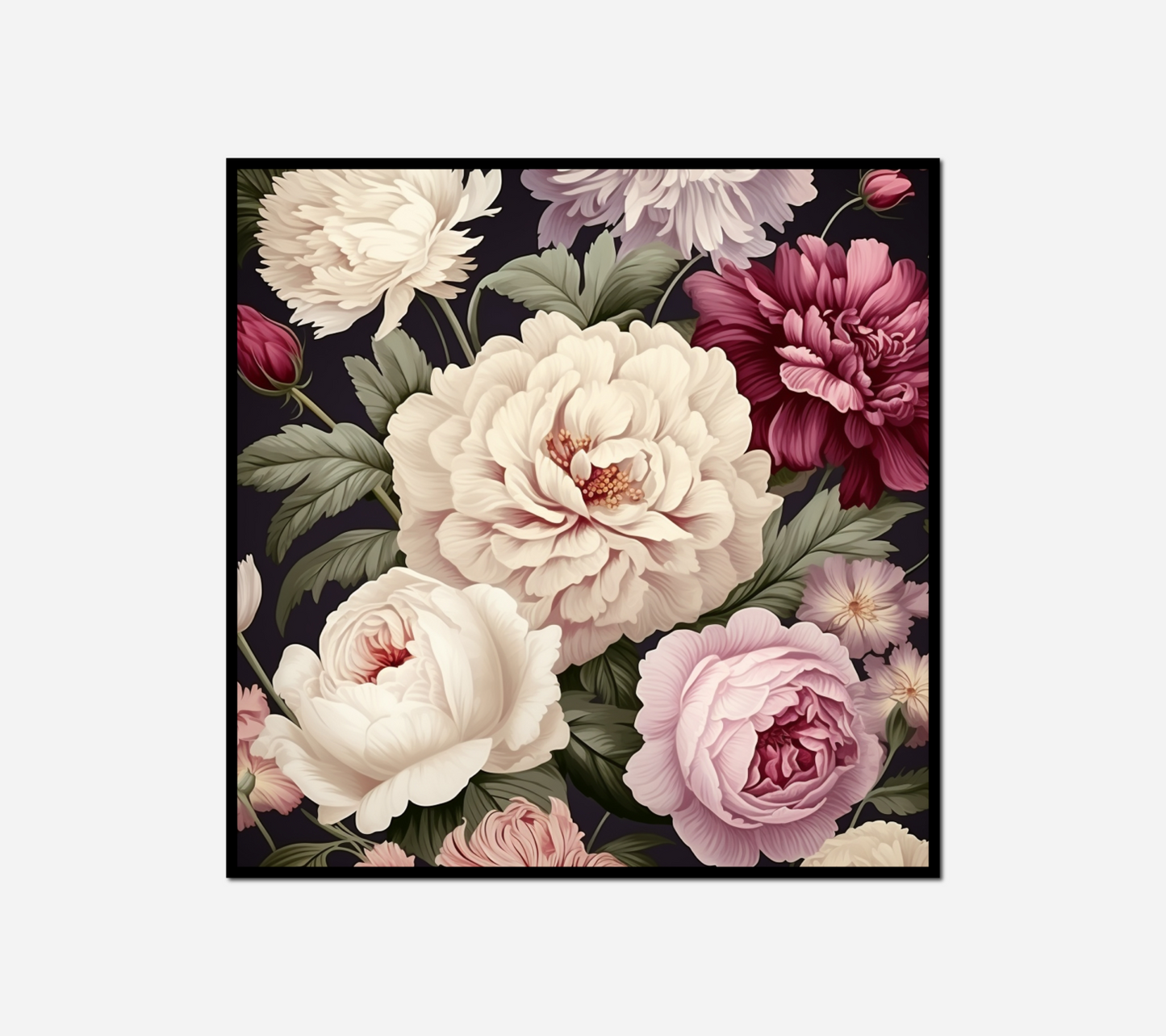 painting flowers black