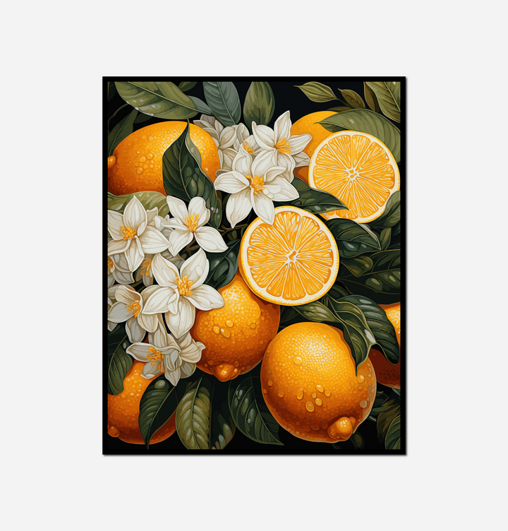 painting oranges flowers