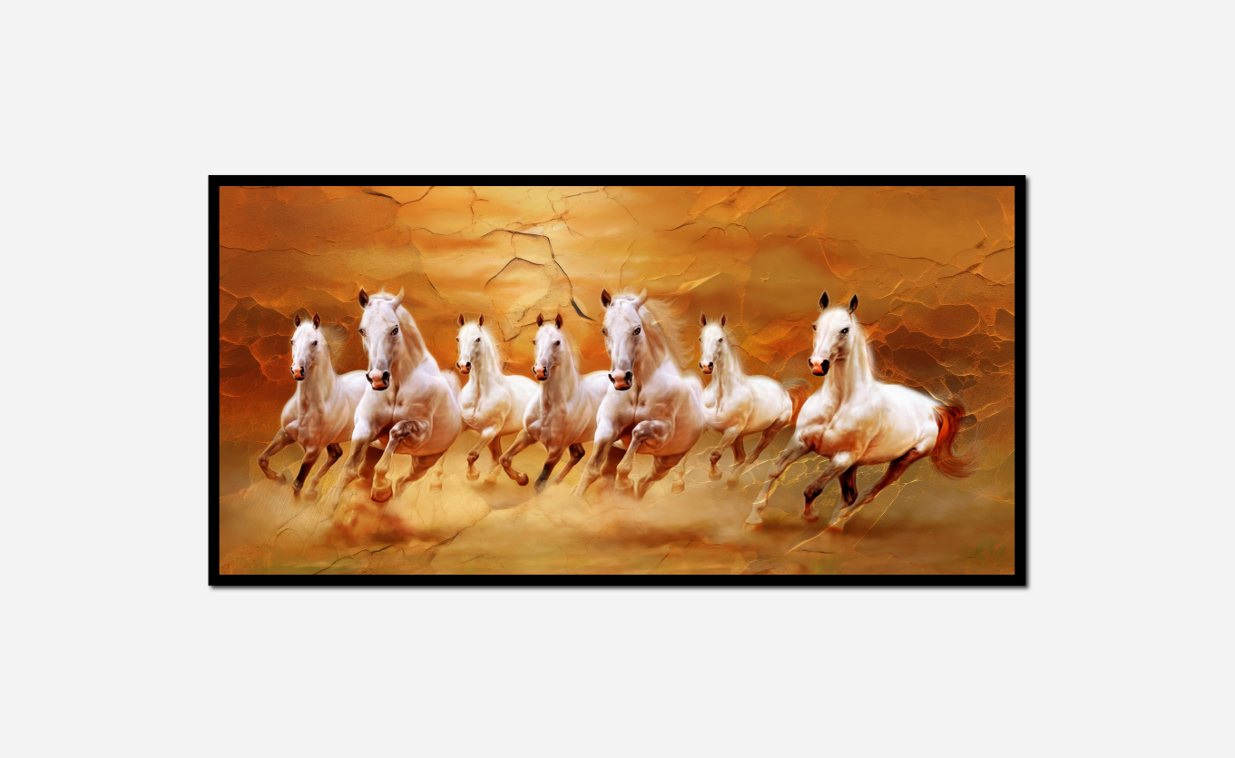 painting group horses running field
