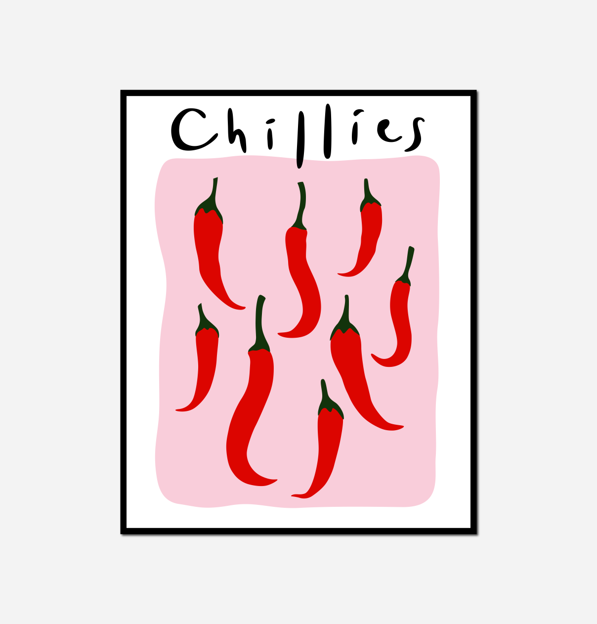 red chili peppers pink word chillies
