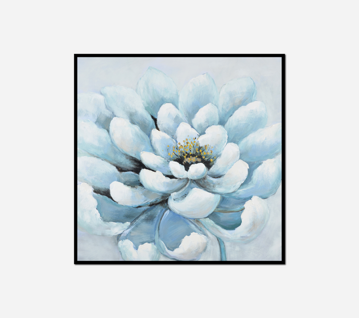painting blue flower white petals white