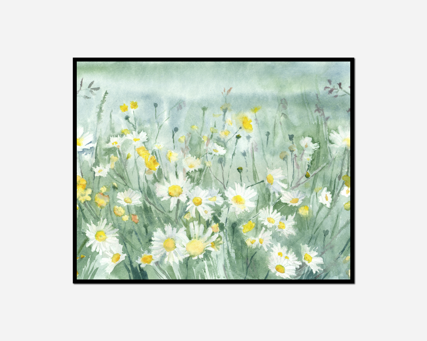 painting field daisies butterfly