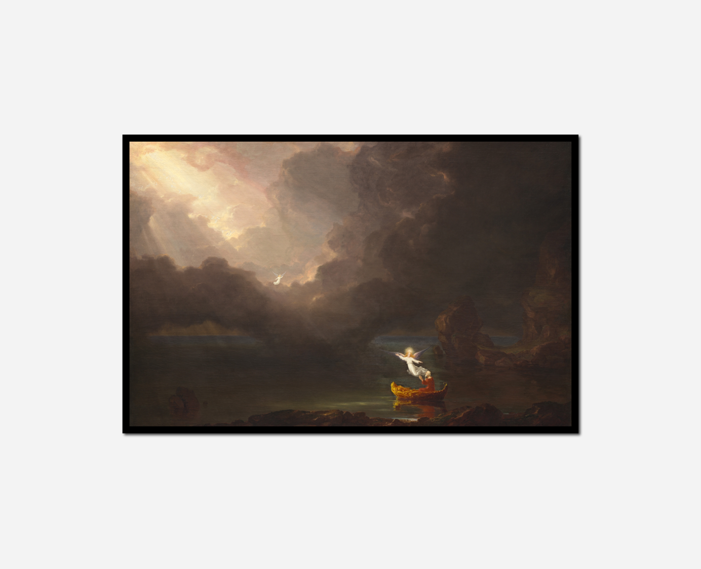 painting boat storm person