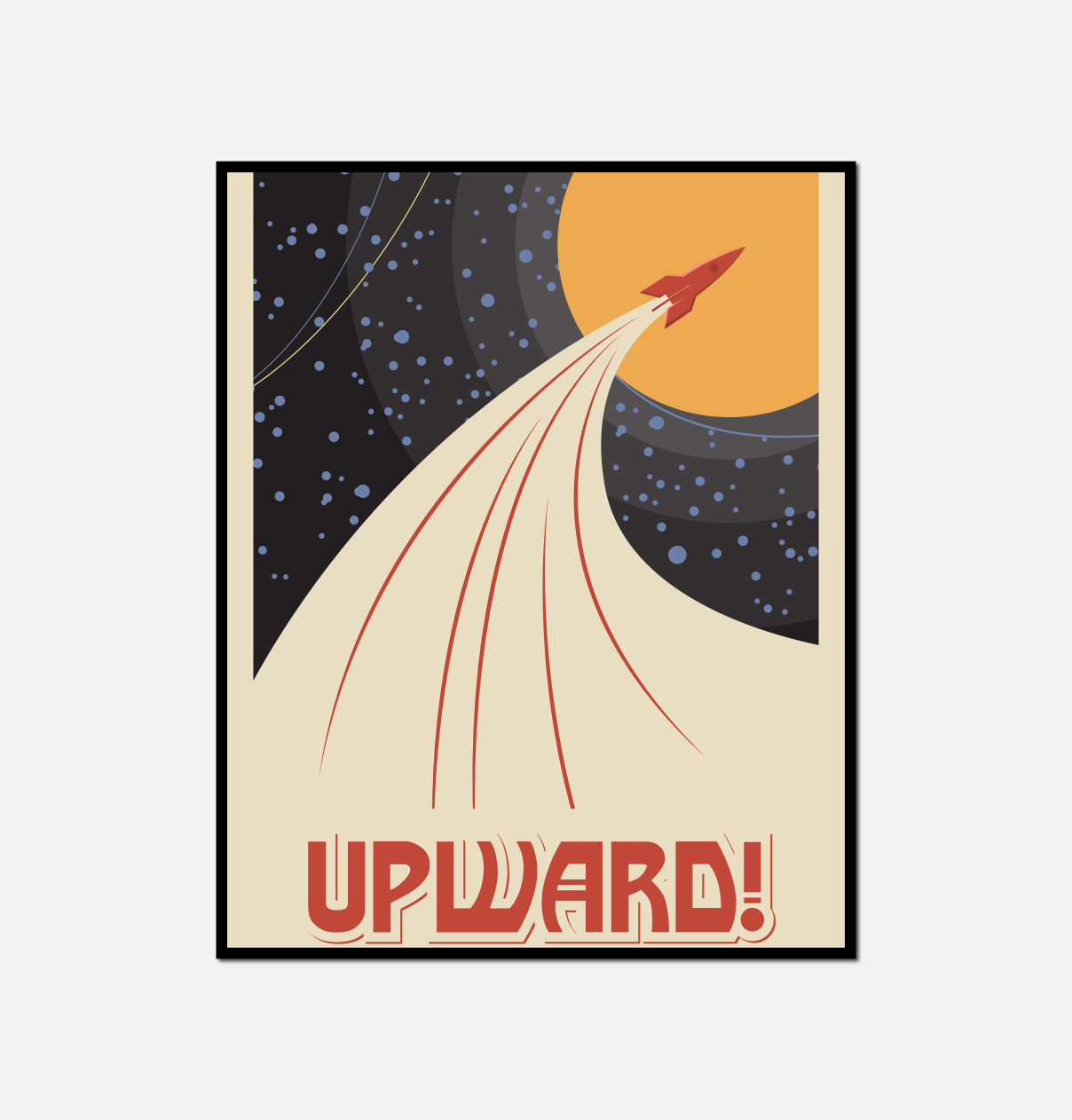 rocket flying over road