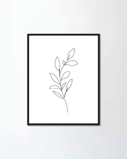 Leaves One Line Drawing