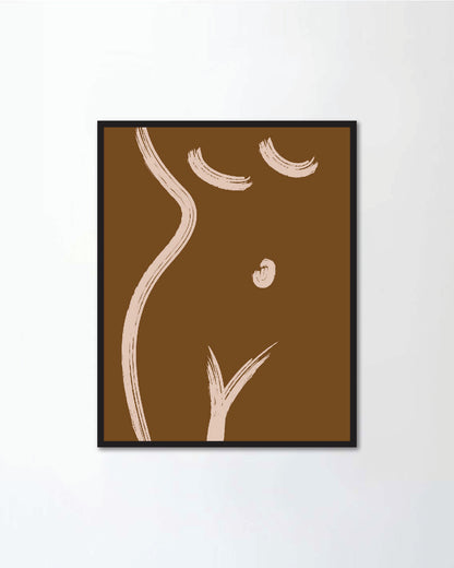 Woman Body Abstract Line Drawing Prints Set of 3