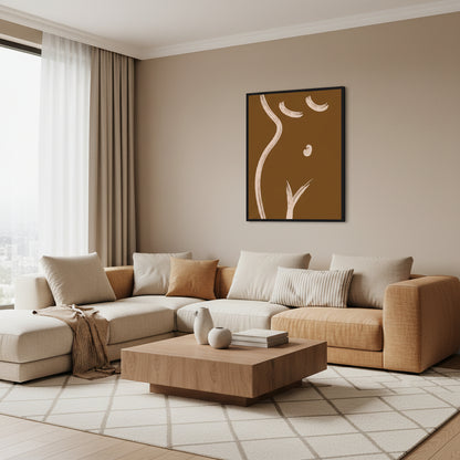Woman Body Abstract Line Drawing Prints Set of 3