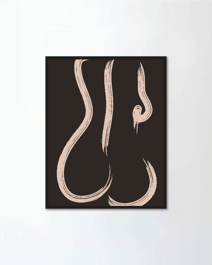 Woman Body Abstract Line Drawing Prints Set of 3