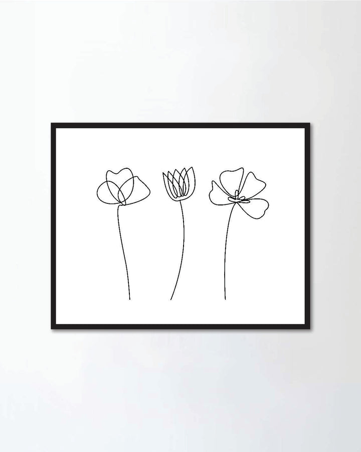 Abstract Line Flowers