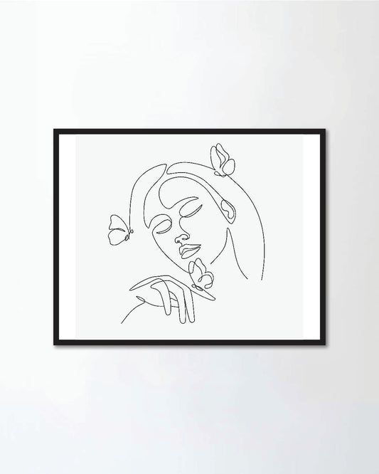 Woman head with butterfly composition