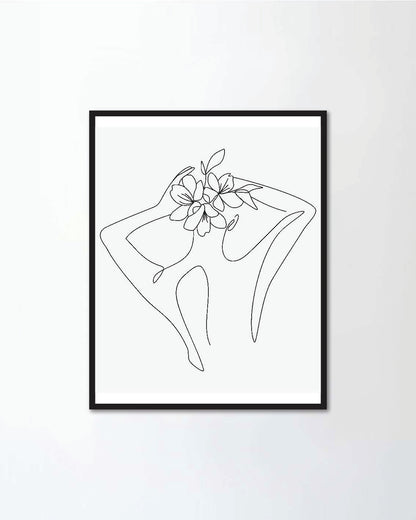 Woman head with flowers
