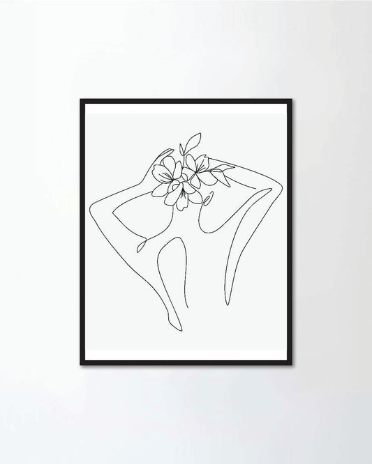 Woman head with flowers