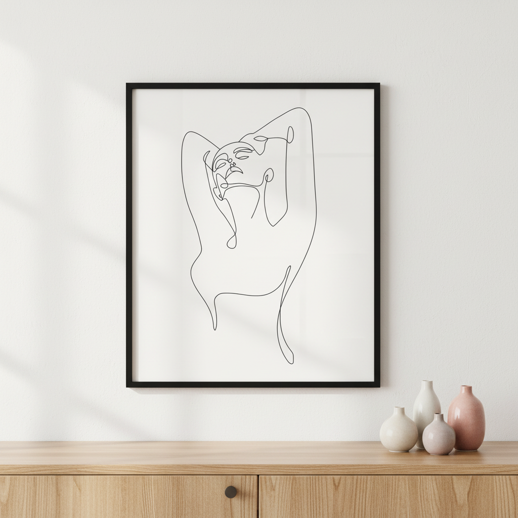 Line art woman illustration