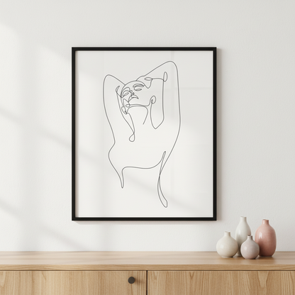 Line art woman illustration