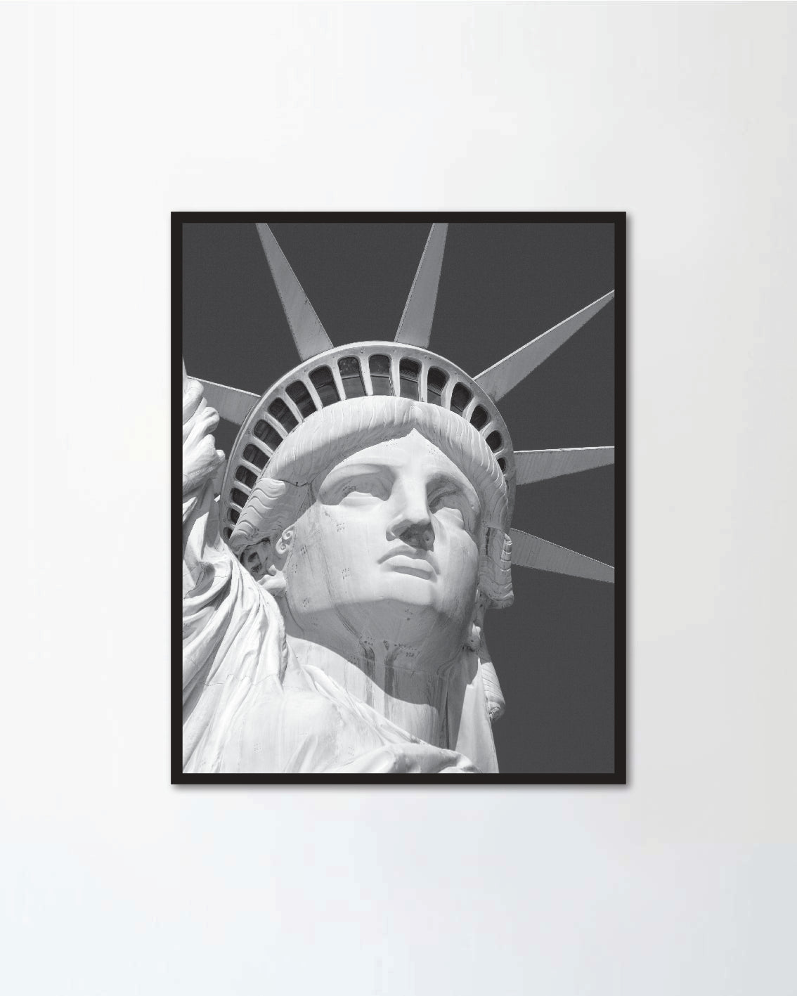 Black & White Close-up of the Statue of Liberty's Face