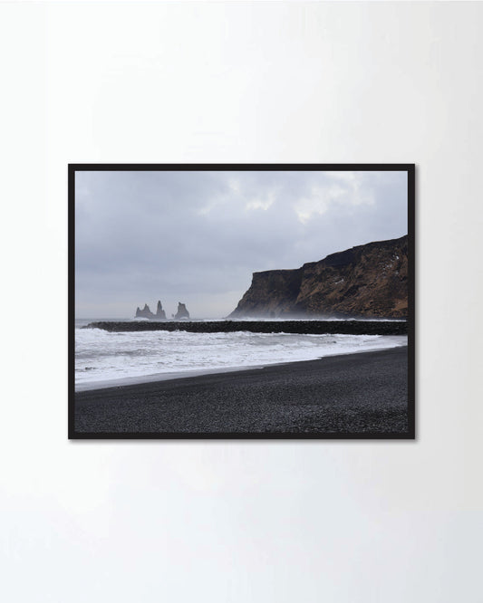 A Very Eerie Black Beach in Iceland