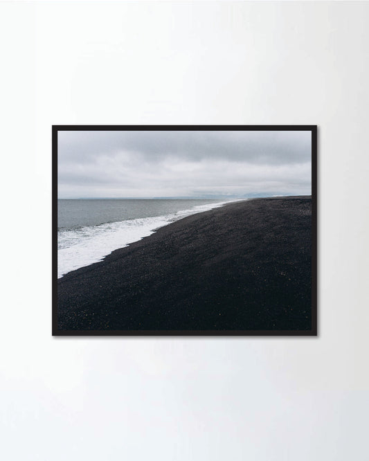 Atlantic coast with black beach