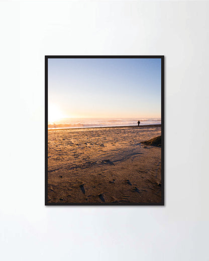 Beautiful black sand beach and ocean landscape