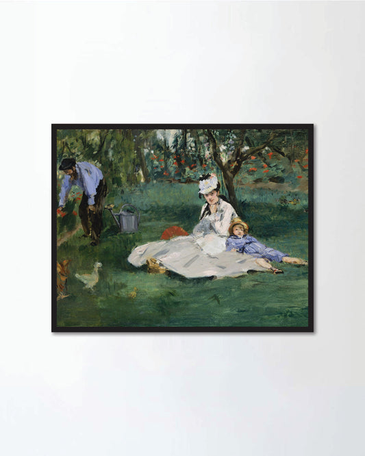 Monet Family in Their Argenteuil Garden, by Edouard Manet, 1874