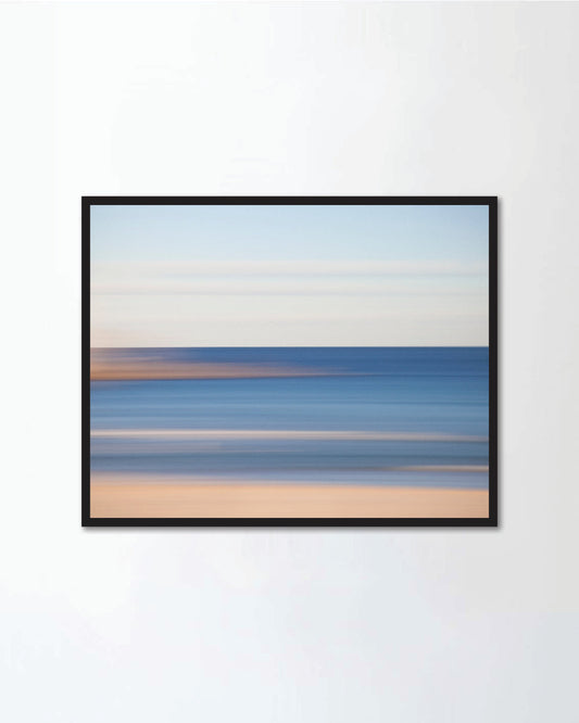 Blue water beach abstract wall art