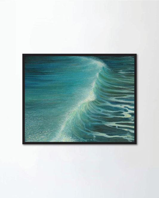 An oil painting on canvas of a crystal