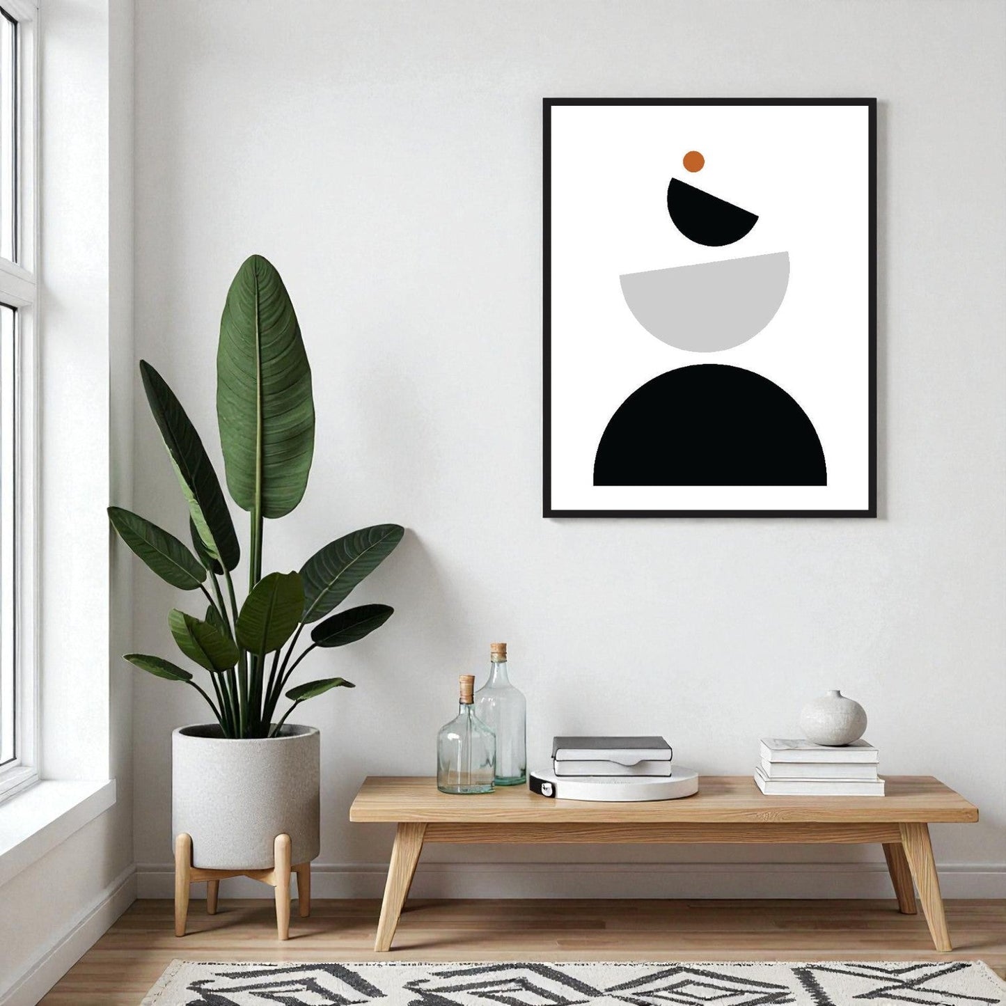 minimalist geometrical abstract art mid century
