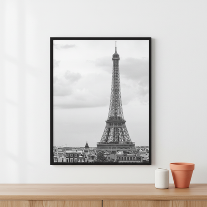 Eiffel Tower ภาพติดผังสไตล์นามธรรม สำหรับตกแต่งบ้านและคอนโด พร้อมกรอบคุณภาพ