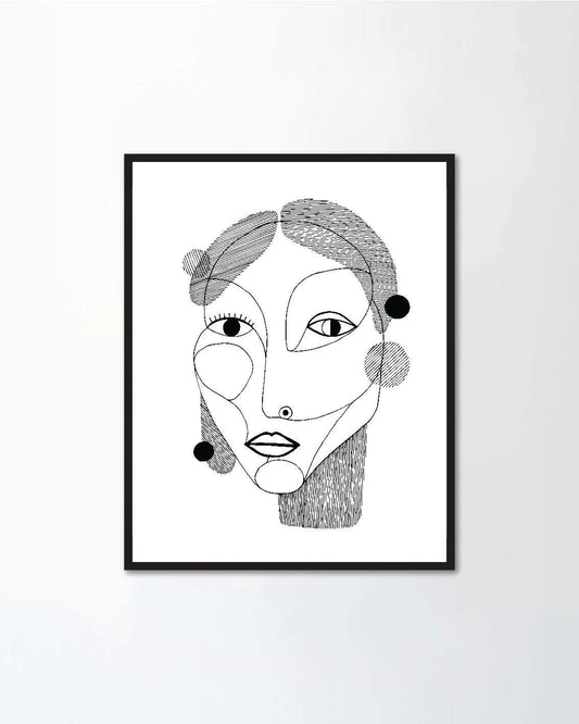 Woman portrait in modern abstract