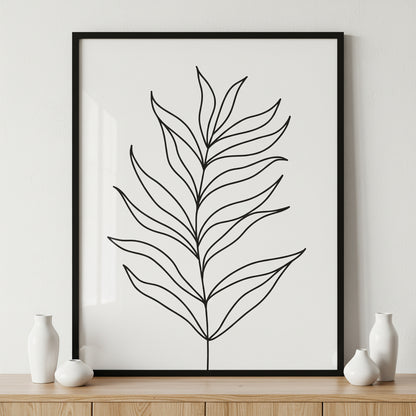 One line drawing of tropical palm