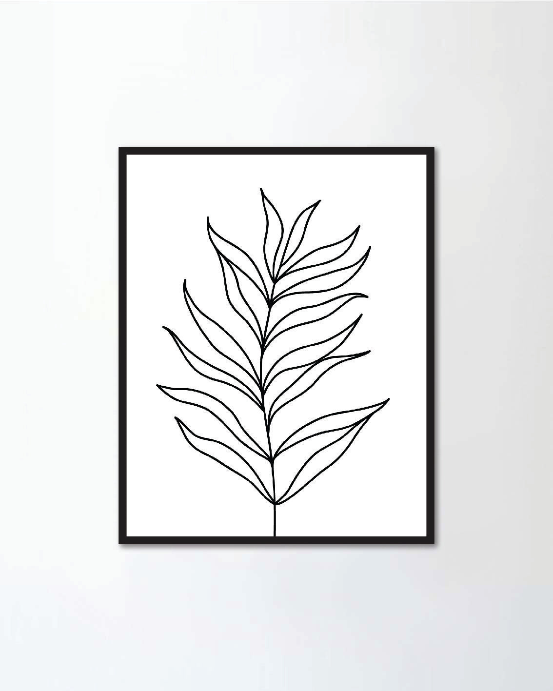One line drawing of tropical palm