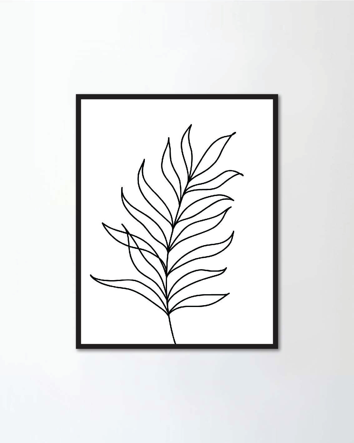 One line drawing of tropical palm