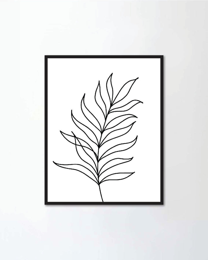One line drawing of tropical palm II
