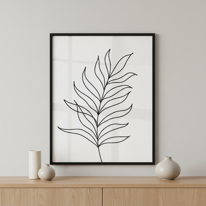 One line drawing of tropical palm