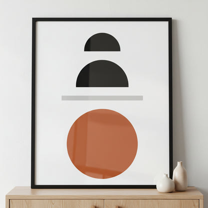 Minimalist geometrical abstract art mid century