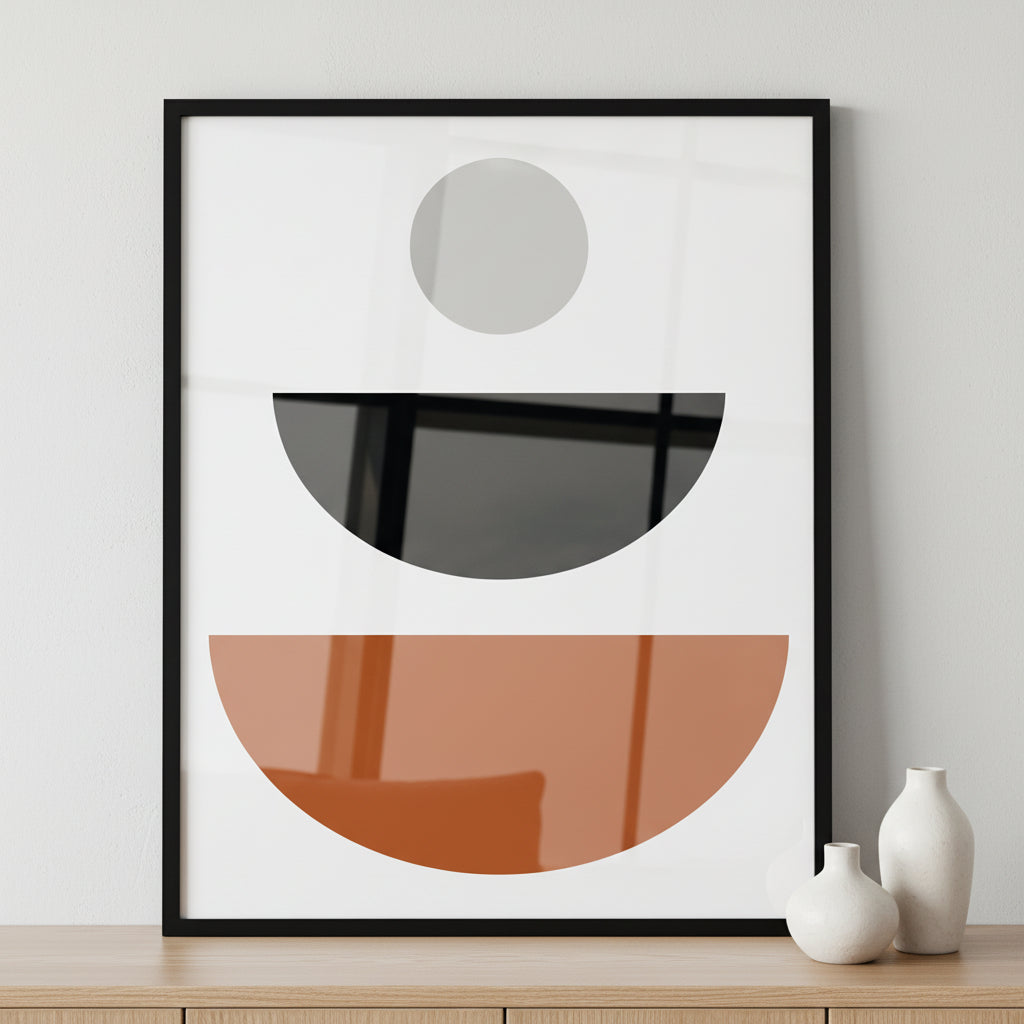 Minimalist geometrical abstract art mid century