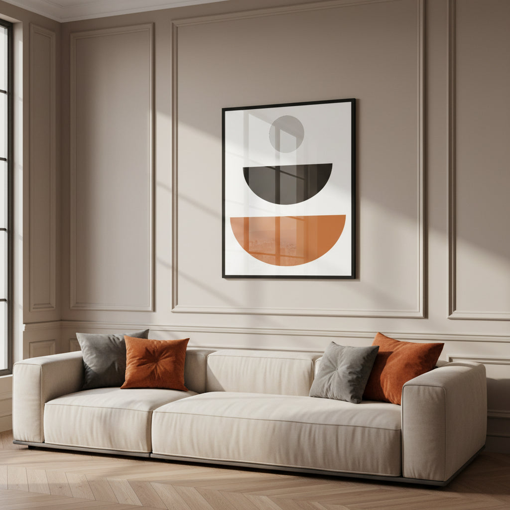 Minimalist geometrical abstract art mid century
