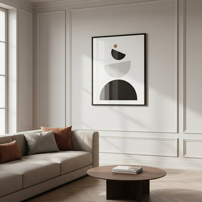 Minimalist geometrical abstract art mid century
