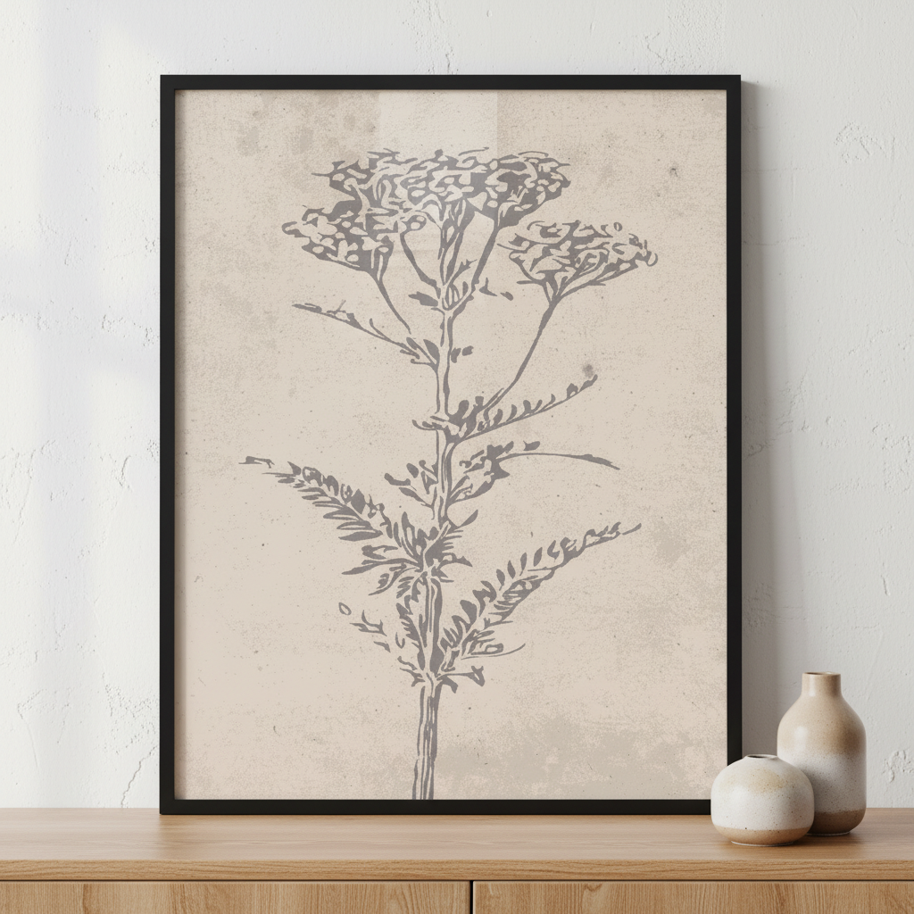 Set of botanical posters ภาพติดผังสไตล์ธรรมชาติ สำหรับตกแต่งบ้านและคอนโด พร้อมกรอบคุณภาพ