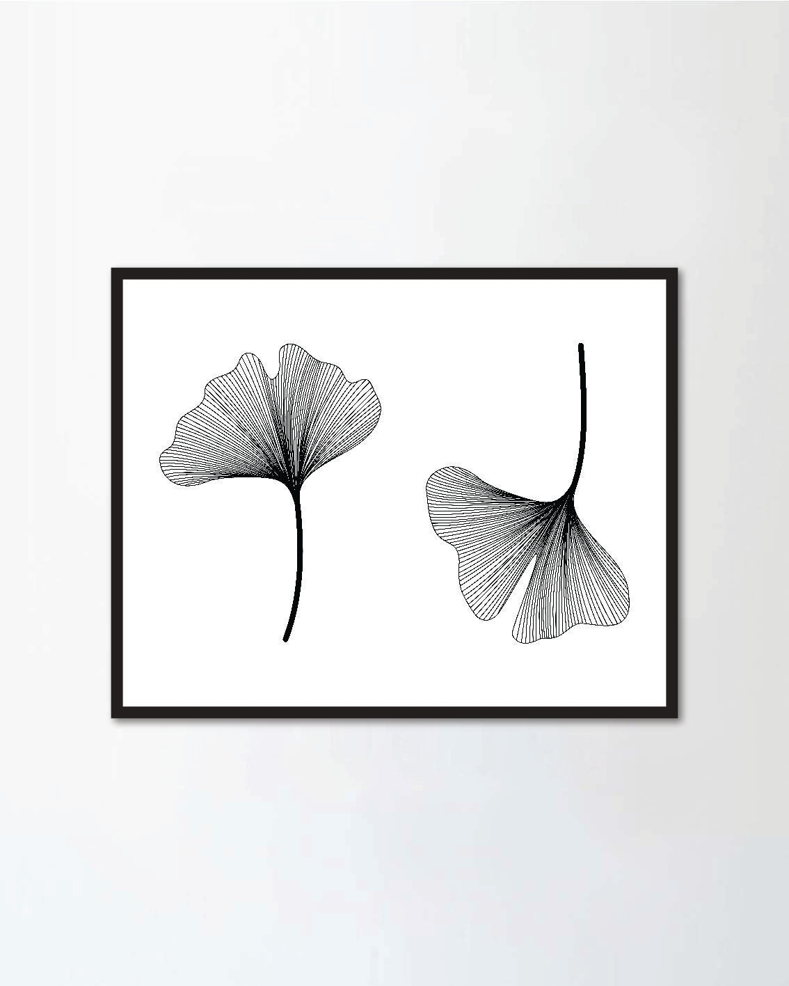 Ginkgo biloba set isolated