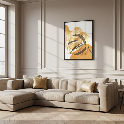 Botanical and gold abstract