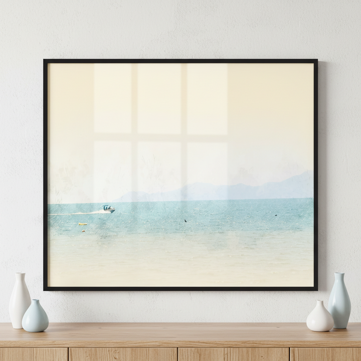 Abstract speed boat in sea