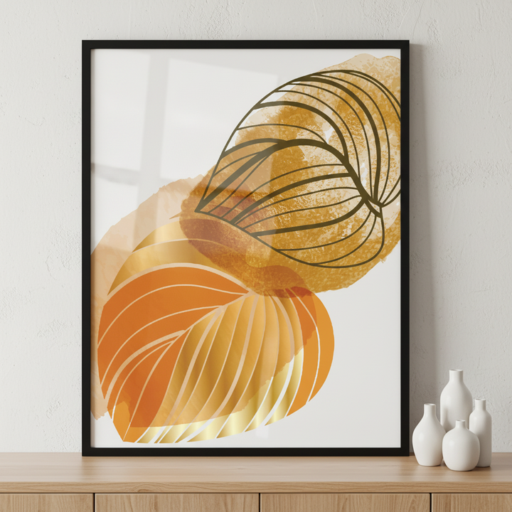 Botanical and gold abstract