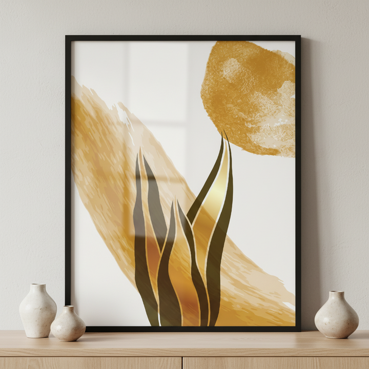 Botanical and gold abstract