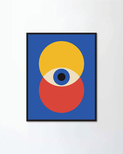 Set of minimal 20s geometric design with eyes