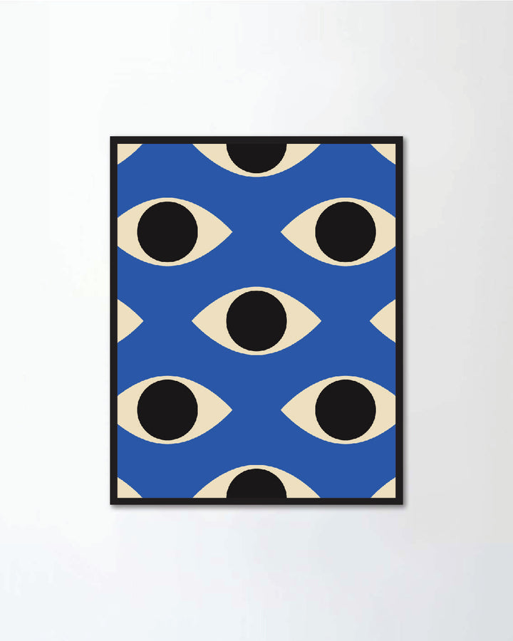 Set of minimal 20s geometric design with eyes