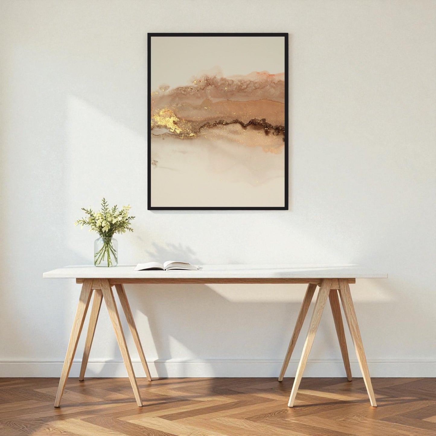 Art Abstract watercolor flow blot painting