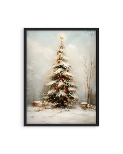 Vintage Christmas Tree Print