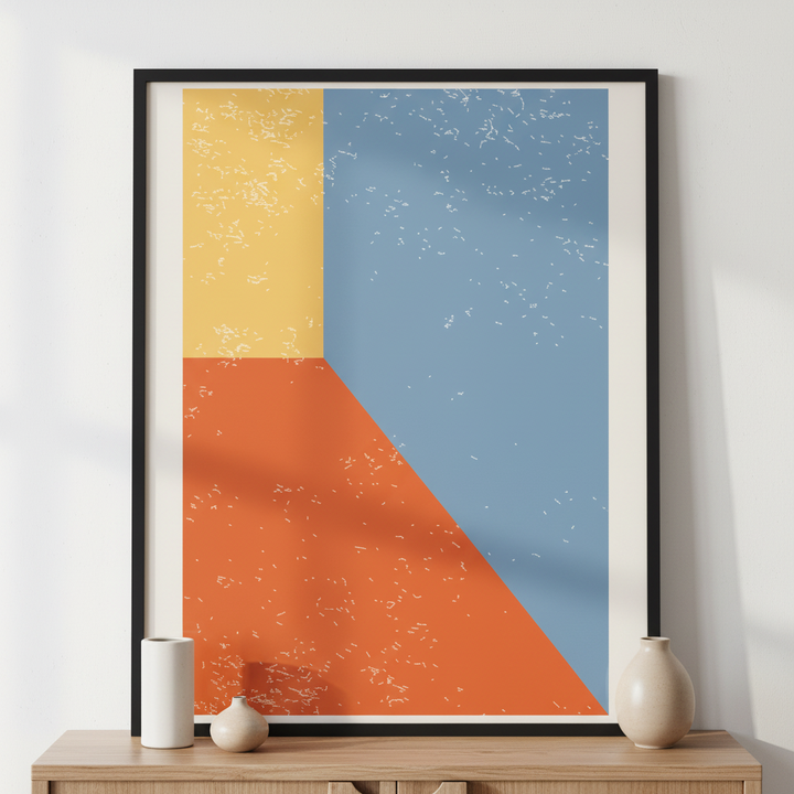Minimal 20s geometric design poster ภาพติดผังสไตล์สแกนดิเนเวีย สำหรับตกแต่งบ้านและคอนโด พร้อมกรอบคุณภาพ