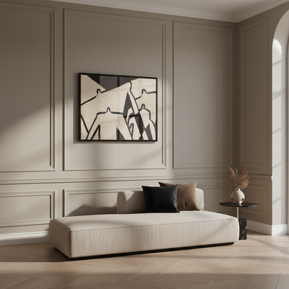 Black and white Abstract bauhaus art style